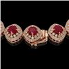 Image 3 : 82.17 ctw Certified Ruby & Diamond Victorian Necklace 14K Rose Gold - REF-1800H2R