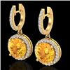 Image 1 : 4 ctw Citrine & Micro Pave VS/SI Diamond Designer 18k Yellow Gold - REF-87Y8X