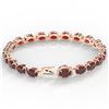 Image 3 : 19.25 ctw Garnet & Diamond Eternity Micro Bracelet 14k Rose Gold - REF-107Y3X
