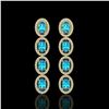 6.28 ctw Swiss Topaz & Diamond Micro Pave Halo Earrings 10k Yellow Gold - REF-143F6M