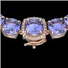100 ctw Tanzanite & VS/SI Diamond Halo Micro Necklace 14k Rose Gold - REF-1618X2A