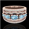 2.25 ctw Sky Blue Topaz & Micro Pave VS/SI Diamond Ring 10k Rose Gold - REF-81N8F