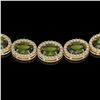 Image 3 : 31.1 ctw Tourmaline & Diamond Micro Pave Halo Necklace 10k Yellow Gold - REF-600A2N