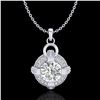 1.57 ctw VS/SI Diamond Micro Pave Stud Necklace 18k White Gold - REF-229X3A