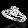 1.15 ctw Certified Diamond Solitaire Antique Ring 10k White Gold - REF-190N9F