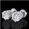 2.04 ctw VS/SI Diamond Solitaire Art Deco Stud Earrings 18k White Gold - REF-361F8M