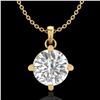 1 ctw VS/SI Diamond Solitaire Art Deco Stud Necklace 18k Yellow Gold - REF-345W5H