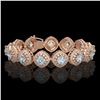 32.95 ctw Aquamarine & Diamond Victorian Bracelet 14K Rose Gold - REF-982K2Y