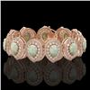 46.44 ctw Certified Opal & Diamond Victorian Bracelet 14K Rose Gold - REF-1468G4W