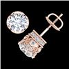 3 ctw VS/SI Diamond Art Deco Stud Earrings 18k Rose Gold - REF-586G8W