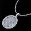 Image 2 : 1 ctw Micro Pave Blue & White VS/SI Diamond Necklace 14k White Gold - REF-96W8H