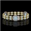 Image 2 : 17.19 ctw Aquamarine & Diamond Bracelet 14K Yellow Gold - REF-289R3K