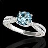 1.3 ctw SI Certified Fancy Blue Diamond Solitaire Ring 10k White Gold - REF-130N9F