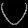 18.43 ctw Oval Cut Diamond Micro Pave Necklace 18K White Gold - REF-1596K8Y