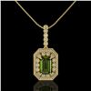 Image 2 : 6.7 ctw Tourmaline & Diamond Victorian Necklace 14K Yellow Gold - REF-254F5M