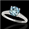 2 ctw SI Certified Fancy Blue Diamond Solitaire Ring 10k White Gold - REF-238F6M