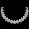 103.22 ctw Morganite & Diamond Victorian Necklace 14K White Gold - REF-4551M3G