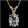 1.25 ctw Certified VS/SI Quality Oval Diamond Necklace 10k Yellow Gold - REF-325X2A