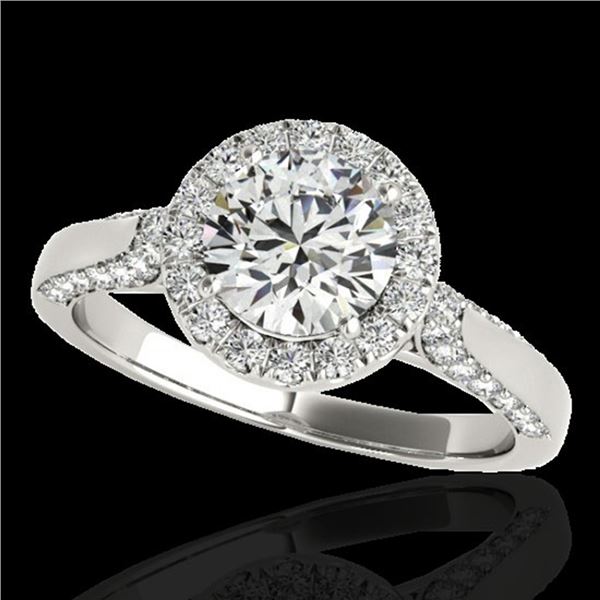 2.15 ctw Certified Diamond Solitaire Halo Ring 10k White Gold - REF-368R2K