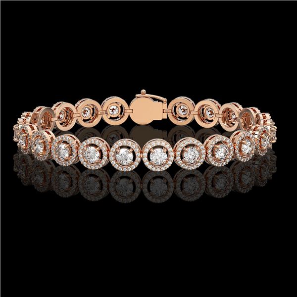 8.83 ctw Diamond Micro Pave Bracelet 18K Rose Gold - REF-695A5N