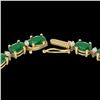 Image 1 : 35 ctw Emerald & VS/SI Diamond Eternity Necklace 10k Yellow Gold - REF-200W8H