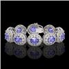 Image 1 : 50.27 ctw Tanzanite & Diamond Victorian Bracelet 14K White Gold - REF-1704M4G