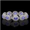 Image 2 : 50.27 ctw Tanzanite & Diamond Victorian Bracelet 14K White Gold - REF-1704M4G