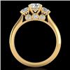 Image 2 : 1.5 ctw VS/SI Diamond Solitaire Art Deco 3 Stone Ring 18k Yellow Gold - REF-236A4N