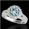 Image 1 : 2.01 ctw SI Certified Fancy Blue Diamond Halo Ring 10k White Gold - REF-156N8F