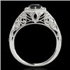 Image 2 : 1.4 ctw Certified VS Black Diamond Solitaire Antique Ring 10k White Gold - REF-59M2G