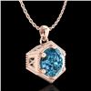 Image 3 : 0.82 ctw Fancy Intense Blue Diamond Art Deco Necklace 18k Rose Gold - REF-114Y5X