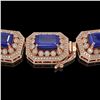 Image 3 : 137.65 ctw Sapphire & Diamond Victorian Necklace 14K Rose Gold - REF-2875N6F