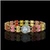 Image 1 : 29.32 ctw Sapphire & Diamond Bracelet 14K Yellow Gold - REF-312M2G
