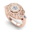Image 1 : 0.75 ctw VS/SI Diamond Solitaire Art Deco Ring 18k Rose Gold - REF-200R2K