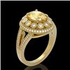 Image 2 : 3.75 ctw Canary Citrine & Diamond Victorian Ring 14K Yellow Gold - REF-129Y3X