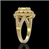 Image 3 : 3.75 ctw Canary Citrine & Diamond Victorian Ring 14K Yellow Gold - REF-129Y3X