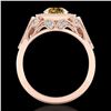 Image 3 : 1.75 ctw Intense Fancy Yellow Diamond Art Deco Ring 18k Rose Gold - REF-318R2K