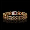 Image 3 : 28.52 ctw Garnet & Diamond Bracelet 14K Yellow Gold - REF-218G2W