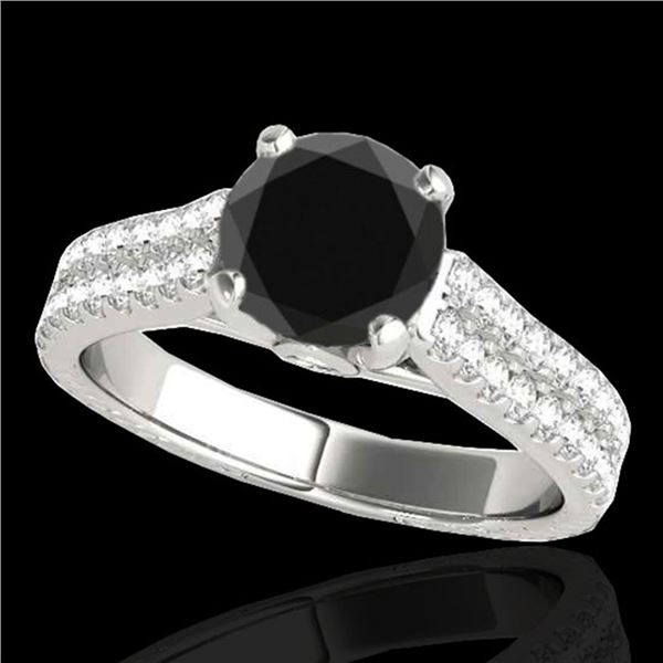 2.11 ctw Certified VS Black Diamond Pave Ring 10k White Gold - REF-66K8Y