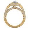 Image 3 : 3 ctw Princess VS/SI Diamond Art Deco 3 Stone Ring 18k Yellow Gold - REF-563X6A