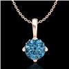 Image 1 : 0.82 ctw Fancy Intense Blue Diamond Art Deco Necklace 18k Rose Gold - REF-103K6Y