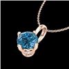 Image 2 : 0.82 ctw Fancy Intense Blue Diamond Art Deco Necklace 18k Rose Gold - REF-103K6Y