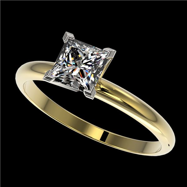 1 ctw VS/SI Quality Princess Diamond Engagment Ring 10k Yellow Gold - REF-243F2M