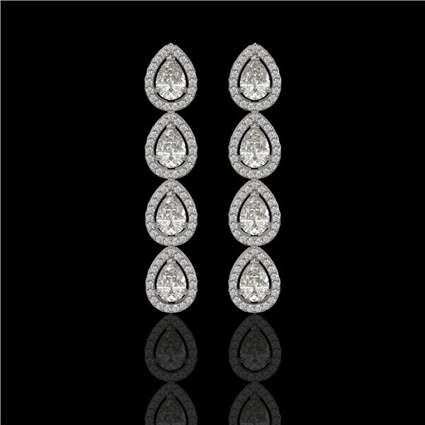 5.22 ctw Pear Cut Diamond Micro Pave Earrings 18K White Gold - REF-727N2F