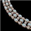 Image 3 : 38.99 ctw Sky Topaz & Diamond Necklace 10K Rose Gold - REF-427Y3X