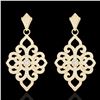 Image 2 : 2.50 ctw Micro Pave VS/SI Diamond Designer Earrings 14k Yellow Gold - REF-236R4K