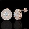 Image 2 : 1.20 ctw Micro Pave VS/SI Diamond Earrings DOUBLE 14k Rose Gold - REF-123X6A