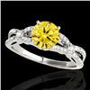 Image 1 : 1.35 ctw Certified SI/I Fancy Intense Yellow Diamond Ring 10k White Gold - REF-190H9R