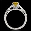 Image 2 : 1.35 ctw Certified SI/I Fancy Intense Yellow Diamond Ring 10k White Gold - REF-190H9R