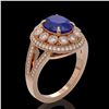 Image 2 : 4.55 ctw Certified Sapphire & Diamond Victorian Ring 14K Rose Gold - REF-143H6R